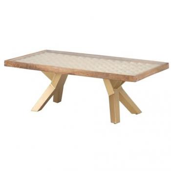 Mesa de Centro Madera Metal Mumbai 125x65x45 cm