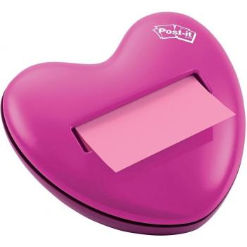 Post‑it Z‑Notes Pink Heart‑Shaped Container