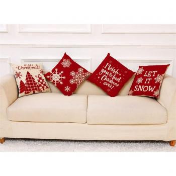 4Pc Holiday Themed Pillow Covers