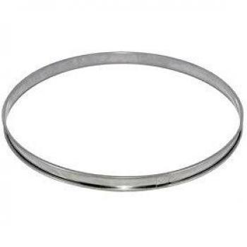 Cercle à Tarte en Inox avec Bord Roulé et Revêtement Anti-Adhésif, Hauteur de 2 cm