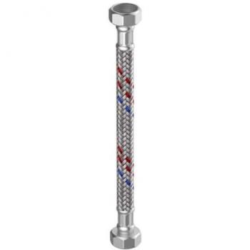 Flamco Meiflex Silikon-Panzerschlauch 3/4 x 3/4 IG, 700 mm, Edelstahlgeflecht