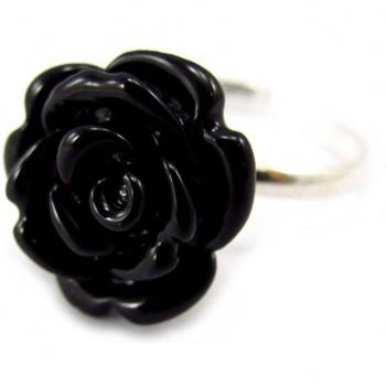 Engranaje Negro con Encanto Rosa – Anillo Les Trésors De Lily K4168