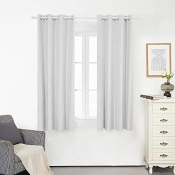 Deconovo Tende Oscuranti Oxford Grigio Chiaro 132x160 cm 2 Panini