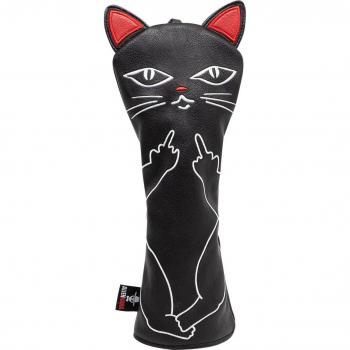 Golf Driver Kopfhaube Aliennana Schwarz Niedliche Coole Katze 1 Holz Fahrer Kopfabdeckung Fairway Hybrid 3 Stück/Satz