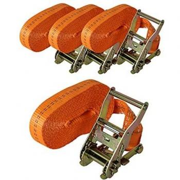 4X Spanngurt 6m orange 2000kg mit Ratsche