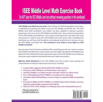 ISEE Middle Level Math Exercise Book: Student Workbook and Two Realistic ISEE Middle Level Math Tests