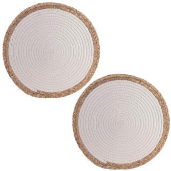 Assortiment de Tables à Tresse Blanches, 38 cm