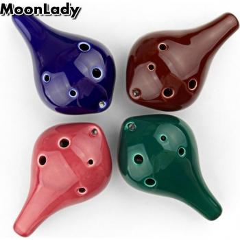 Instrument de musique Alto C, ocarina en bois 6 trous, design coloré pour enfants