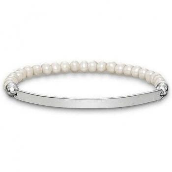 Bracciale Elegante Love Bridge di Thomas Sabo in Argento 925 con Perle Bianche, 16 cm