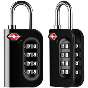 Diyife TSA Luggage Locks 4-Digit Combination Padlock Black