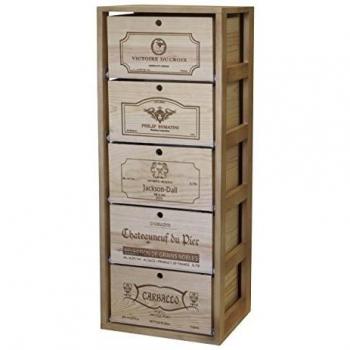Classic Brown Wooden Wine Shelf with Boxes