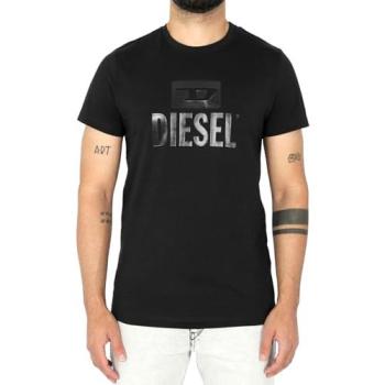 Diesel Mono Tone Logo Black T-Shirt (Large Block D) – Men 42