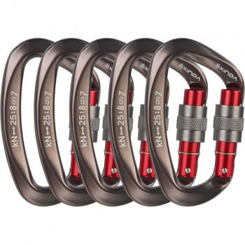 Serrure de Porte Escalade Xinda 25kN – Mousqueton D‑forme