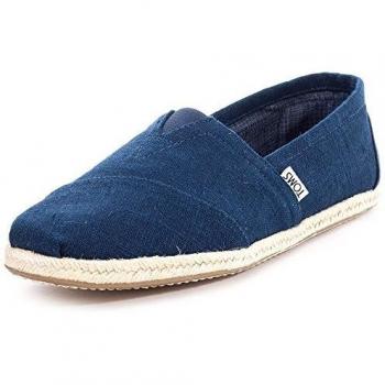 TOMS Chaussons bas homme en lin bleu marine