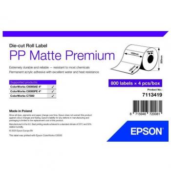 Epson PP Mattes Die-Cut‑Etikett – 102 x 152 mm – 3200 Stück (4×800)
