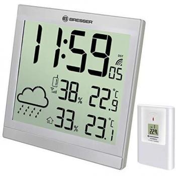 Orologio da Parete con Funzione Meteo Argento Bresser
