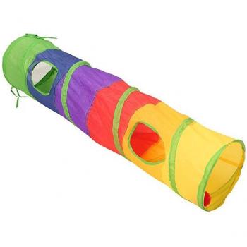Collapsible Cat Play Tunnel with Balls and Feather Mice