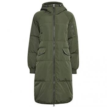 Ichi „Parka IHBunala“ Damen Langmantel – Größe L – Herbstmode in Grün