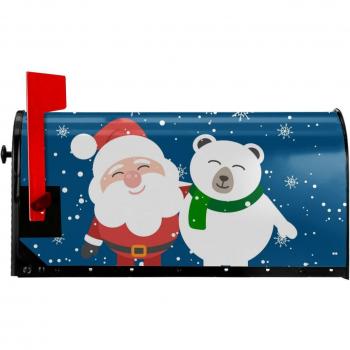 Cubierta de Buzón Navideño de Santa Claus y Oso