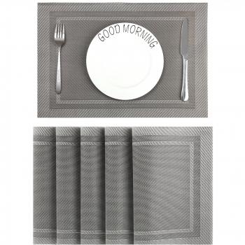 Sets de Table PVC Antidérapant Lavable Résiste à la chaleur Rectangulaire Vinyle 45 x 30 CM Lot de 6