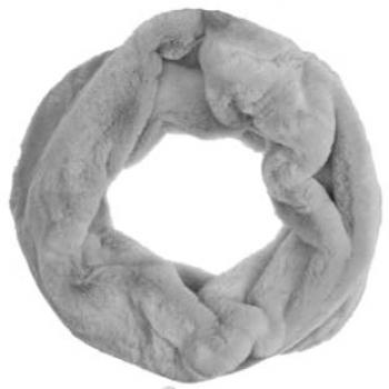 Kuscheliger Teddy Loop Schal aus Kunstpelz in Grau