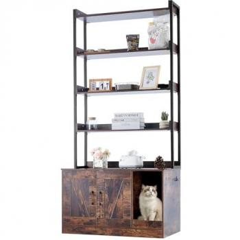 Meuble de Rangement pour Bac à Litière de Chat