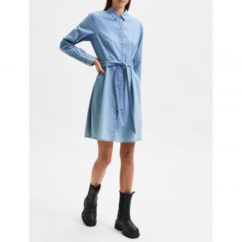Vestito Tammy Selected Maniche Lunghe Corto Blu Chiaro 36