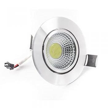 Trade Shop Traesio Led Faretto COB Incasso Molles, 3W a 30W, Potencia -10 Vatios, Color Plateado