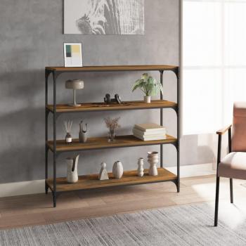 Libreria rovere fumo 100x33x100 cm Legno Multistrato e Acciaio Vidaxl Marrone
