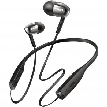 Philips SHB5950BK In‑Ear‑Bluetooth‑Headset inklusive Mikrofon – Nackenkette, 7 h Akku, Schwarze Variante