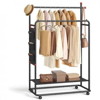 Portable Clothes Rail with Twin Hanging Rods