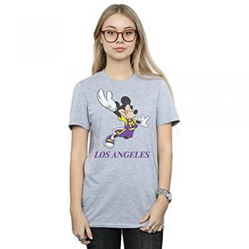 Retro Disney Mickey Los Angeles Grey Boyfriend Top