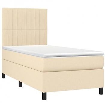 Boxspringbett mit Matratze und integrierter LED-Beleuchtung Creme 100x200 cm