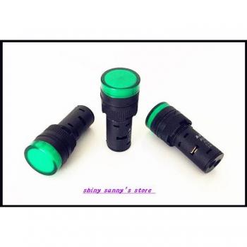 15 pcs AD16-16C 16mm Green AC/DC Power Indicator