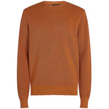 Rundhals-Strickpullover für Herren in Orange