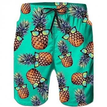 Ananas-Boardshorts Alisister Herren – Sommer-Strand, Mesh, elastische Taille