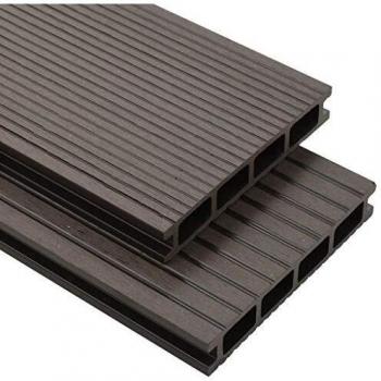 Pavimento WPC Esterno con Accessori 20m² 2,2m Marrone Scuro