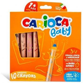 Ingrocart.it Set Carioca Baby 10 Pastelli Multifunzione 3 in 1