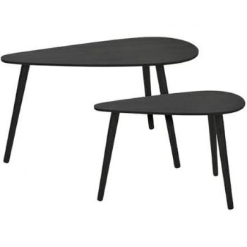 Mesas Auxiliares 60x30x35 y 80x40x40 cm en Negro