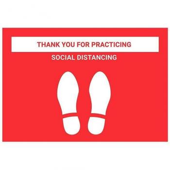 Floor Stickers for Safety Distance in Shops and Factories