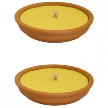 Lot de Bougies Citronnelle en Pot Terre pour Éloigner les Moustiques