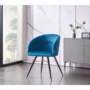 Chaise élégante velours Vittorio LUX avec châssis métallique bleu