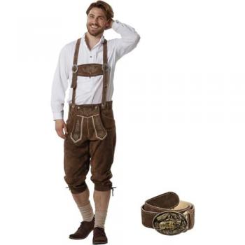 Tectake® Handgefertigte Lederhose „Jakob“ – Langer Schnitt