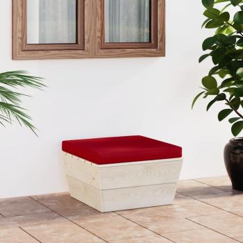 Mueble otomano de jardín con cojín de madera impregnada