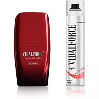 VidalForce Haarfixierer + Premium Haarfaser schwarz, 25 g
