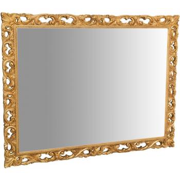 Gold Leaf Finish Hanging Mirror – Handcrafted Italian Wood Design