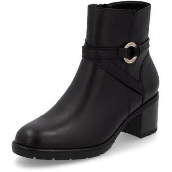Remonte Schwarze Lederstiefelette für Damen