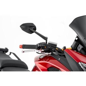 Hashiru Lenker Spiegel M10x1,25R + L + Harley ST01 – Weißes 3‑Kreuz-Design
