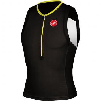 Free Top Triathlon Castelli Rosso Corsa Noir Jaune Fluo – S