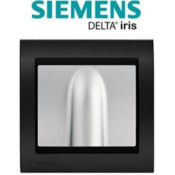 Sortie de câble moderne Silver Delta Iris + plaque métal noir